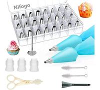 Nifogo Beccucci sac a Poche 34 PCS, Kit Pasticceria, Sacapoche, Kit per Torte, Bocchette Decorative, Decorazione Torta Set