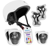 Niftii Casco per bambini con imbottiture - regolabile multi-sport completo di sicurezza per ciclismo, skateboard e scooter - ideale per ragazzi e ragazze dai 3 ai 15 anni - Set di caschi da bici per
