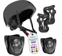 Niftii Helmet + Pads, Casco Nero con Imbottiture Gioventù Unisex