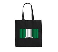 Nigeria Codice a Barre Bandiera - Borsa Tote IN Tela - Abuja Africa Gulf Of