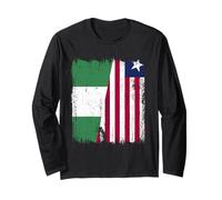 Nigeria Liberia Maglia Nigeriana Liberiana Mezza Bandiera Maglia a Manica
