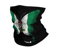 Nigerian Flag Butterfly Passamontagna Sportiva Scaldacollo Multiuso Sciarpa A Mezza Faccia per Yoga Escursionismo Outdoor 26X30CM
