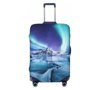 Night At Lake Aurora 1 - Copribagagli da viaggio, elastico, per valigie, 45-81 cm, Nero , L