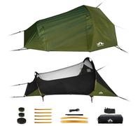 Night Cat Tenda Amaca con Zanzariera: A Forma Triangolare con Fondo Piatto Impermeabile per 1 Posto Verde