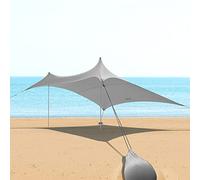 Night Cat Tenda da Spiaggia Baldacchino Parasole UPF 50+ Protezione UV con Pali Alluminio Ancoraggio Sabbia per Cortile Parco Spiaggia