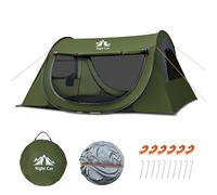 Night Cat Tenda Pop Up per 2 Posti: Tenda da Campeggio Montaggio Rapido Impermeabile per Familiare Picnic in Cortile Parco Spiaggia