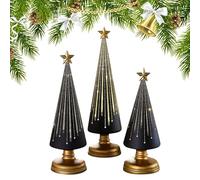 Night Christmas Trees - Set illuminato in resina per decorazioni per le vacanze, accento festivo con bagliore caldo, arredamento leggero per scuola, classe, soggiorno, appartamento, casa, festa, auto