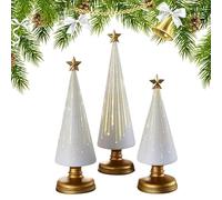 Night Christmas Trees - Set illuminato in resina per decorazioni per le vacanze, accento festivo con bagliore caldo, arredamento leggero per scuola, classe, soggiorno, appartamento, casa, festa, auto