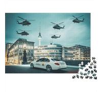 Night City Puzzles per Anziani 1000 Pezzi Riciclabile Helicopter Puzzles Puzzle Gioco Props Impossible Hard Difficult Sfidante Activity 52x38cm/1000pcs