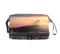Night City - Trousse per cosmetici a doppio strato, per donne e ragazze, trousse da viaggio per trucchi, pratica borsa organizer con scomparto per pennelli, Multi, 27x15x14 cm/10.6x5.9x5.5 in, Beauty