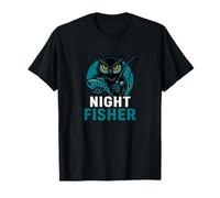 Night Fisher, Divertente Gufo Pesca Grafica Maglietta