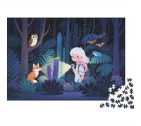 Night Forest Puzzles 1000 Pezzi Materiale Riciclato The Adventurous Girl Puzzle for Ragazzi e Ragazze Divertente Regalo & Activity for Home Ideale for Bambino‘s Regalo di Compleanno 38x26...
