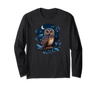 Night Horned Owl Nocturnal Spotted Owls Hoot Barn Bird Maglia a Manica