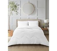 Night Lark Set copripiumino e federa senza copripiumino, collezione Seersucker - Copripiumino matrimoniale da 4,5 tog con fibra Advanced Smartfil, lavabile in lavatrice, ipoallergenico - Bianco polare