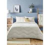 Night Lark Set copripiumino e federa trapuntata, collezione Tufted Dots, copripiumino matrimoniale da 4,5 tog con fibra Advanced Smartfil, lavabile in lavatrice, ipoallergenico - sabbia calda, letto