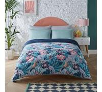Night Lark Set copripiumino king size 6 tog primavera estate - palme pastello. Trapunta super morbida, accogliente e leggera. Lavabile in lavatrice e ad asciugatura rapida, set di federe reversibili