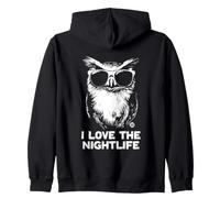 Night Life Owl Felpa con Cappuccio