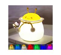 Night Light for Kids, Cute Little Bee Night Light, Baby Room Lamp with Touch Sensor, 7 Colors Changing USB Rechargeable Silicone Night Light (Little B