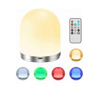 Night Light, Kids Bedside Lamp with Remote Control, USB Rechargeable with Timer Function, Dimmable Warm White, RGB Color Changing,(1pcs)