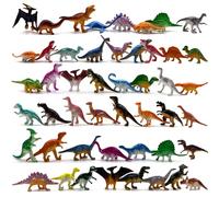 NiGHT LiONS TECH - Giocattoli a forma di dinosauro, 48 pezzi, in plastica, per bambini dai 3 ai 5, 5 ai 7, 8 ai 12, piccoli numeri di dinosauro, regali per feste di apprendimento: