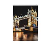 Night London Tower Bridge Bandiere per esterni 0,6 x 0,9 m stampa verticale su entrambi i lati bandiera da giardino bandiere per esterni banner per vacanze con occhielli bandiera per casa, cortile