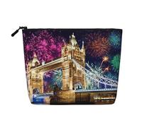Night London Tower Bridge - Borsa da viaggio da donna, in finta canapa, grande capacità, con cerniera