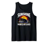 Night Owl Introvert Sunshine Hurts My Eyes Funny Black Cat Canotta