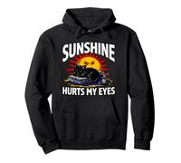 Night Owl Introvert Sunshine Hurts My Eyes Funny Black Cat Felpa con Cappuccio