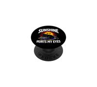 Night Owl Introvert Sunshine Hurts My Eyes Funny Black Cat PopSockets PopGrip Adesivo
