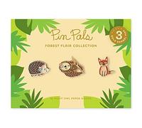 Night Owl Paper Goods - Spilla smaltata a forma di riccio, volpe, bradipo (set da 3)