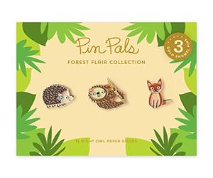 Night Owl Paper Goods - Spilla smaltata a forma di riccio, volpe, bradipo (set da 3)