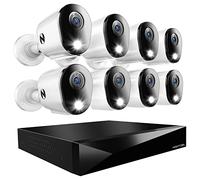 Night Owl Sistema di videosorveglianza domestica DVR a 12 canali audio a 2 vie, con (8) telecamere di deterrenza HD 2K cablate per interno/esterno e disco rigido da 1 TB (aggiungere fino a 4