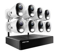 Night Owl Videocamera di sicurezza domestica Bluetooth a 10 canali con (8) plug-in Wi-Fi 2K HD telecamere Spotlight con audio a 2 vie e disco rigido da 1 TB (espandibile fino a 10 fotocamere)
