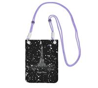 Night Paris Torre Eiffel stampa borsa a tracolla per le donne, mini borse per telefono, carino portafoglio per telefono, per escursioni e viaggi regalo, Viola, Taglia unica