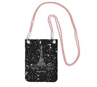 Night Paris Torre Eiffel stampa borsa a tracolla per le donne, mini borse per telefono, carino portafoglio per telefono, per escursioni e viaggi regalo, rosa, Taglia unica