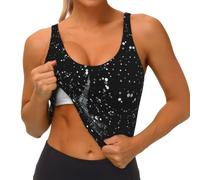 Night Paris Torre Eiffel Stampa Canotta Allenamento per le Donne Asciugatura Rapida Senza Maniche Crop Vest Yoga
