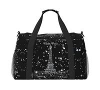 Night Paris Torre Eiffel Stampa Weekender Borse per le donne, Borse da Viaggio Oggetto Personale Borsa da Viaggio Borsa Bagagli Accessori da Viaggio, Nero , Taglia unica