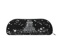 Night Paris Tour Eiffel Stampato Astuccio portamatite Astuccio portamatite Elegante da donna Astuccio per cosmetici da viaggio, Argento, taglia unica, Astuccio da toilette