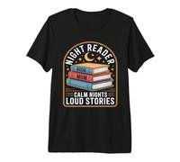 Night Reader Libro Mamma Notti Calma Storie Forti Maglietta Premium
