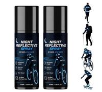 Night Reflective Spray, Weatherproof Safety Luminous Paint | 100ml Clear Reflective Spray,Weatherproof Safety Reflective Coating Spray for Outdoor Cycling,Running,Walking,and Camping