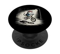Night Rider Cat, stile fumetto, BMX, motivo: street art PopSockets PopGrip Adesivo
