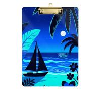Night Sea Shore Albero Cinghiale Blu aluiminum Appunti Hard Board per i compiti Pediatrici Dimensioni 9 x 12.5 Tablas para escribir