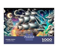 Night Sea Voyage Puzzle Da 1000 Pezzi Perfetto Per Appassionati Di Esperti Sfida Impossibile Scompresso Giocattoli Cute Regalo Per La Famiglia Regalo Per Adulti E Bambini Da 14 Anni E Più 38x26cm/1000
