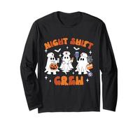 Night Shift Crew Boo Ghost Halloween RN Infermiera registrata Maglia a Manica