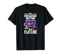Night Shift Nurse Circadian Rhythm Flatline Humor Maglietta