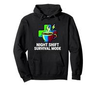 Night Shift Survival Mode Nurse Medical Coffee Felpa con Cappuccio