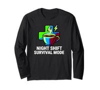 Night Shift Survival Mode Nurse Medical Coffee Maglia a Manica