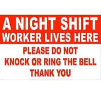Night Shift Worker Sleeping Do Not Knock Or Ring The Bell Thank You, cartello in alluminio divertente, poster artistico in metallo, regalo per casa, bar, decorazione da parete, accessori per porte e