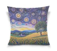 Night Sky Campagna Vorticoso Stelle Custodie per cuscini federe per cuscini Decorazioni per la casa Decorazioni per la Casa Per Divano Camera da Letto 18 x 18