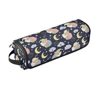 Night Sky Teddy Bear Sleepy Hair Iron Tools Borsa da viaggio per ferro arricciacapelli Piastra per capelli piatti Strumenti da viaggio Organizer da viaggio Essenziali da donna Tappetino resistente al